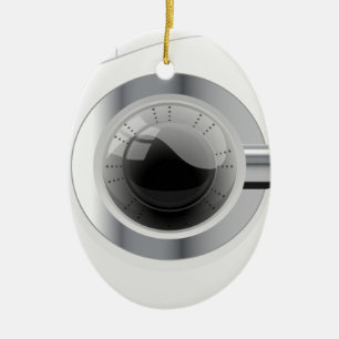 Witte wasmachine keramisch ornament