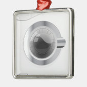 Witte wasmachine metalen ornament (Links)