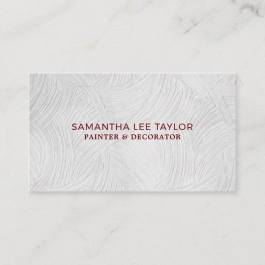 Witte wasverf, schilder en decorator visitekaartje (Voorkant)