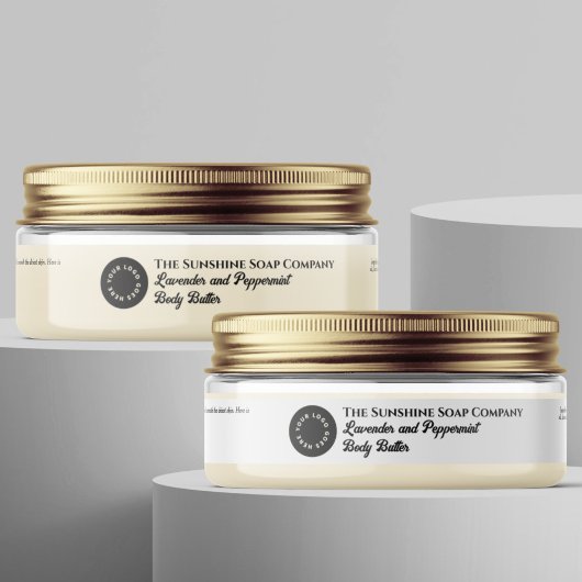 Witte waterdichte cosmetica pot label 0.75 x 7.5