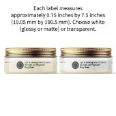 Witte waterdichte cosmetica pot label 0.75 x 7.5
