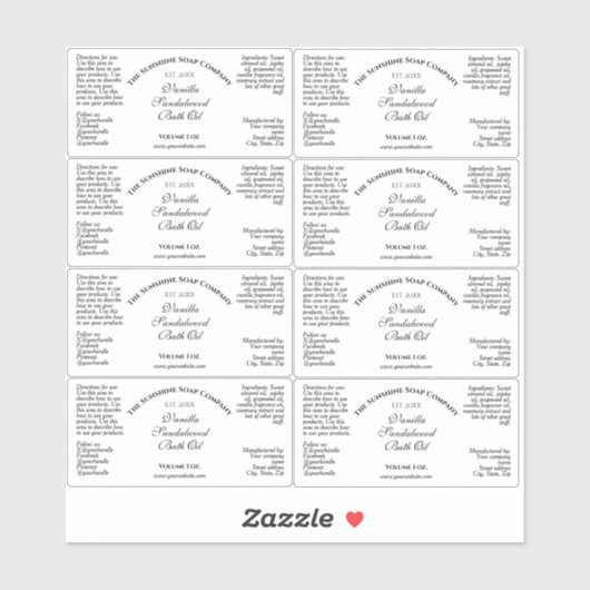 Witte Waterdichte Druppelfles Label 1.5 "x 3" (Vel)