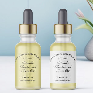 Witte Waterdichte Druppelfles Label 1.5 "x 3"