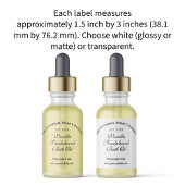 Witte Waterdichte Druppelfles Label 1.5 "x 3"