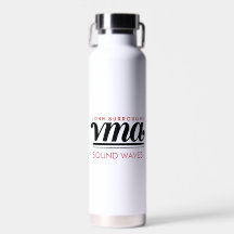 Witte Waterfles met zwarte Cursieve Naam, Telefoon