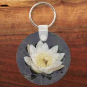Witte waterlelie sleutelhanger (Voorkant)