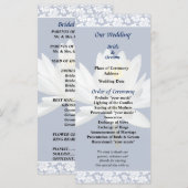 Witte Waterlelies in Zonneschijn Trouwprogramma Programma (Voorkant / Achterkant)