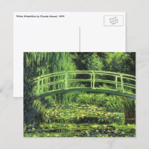 Witte waterlionen van Claude Monet, kunst Briefkaart