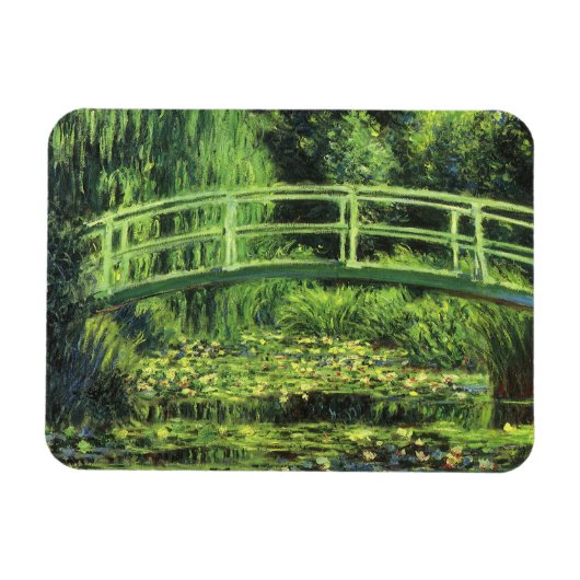 Witte waterlionen van Claude Monet, kunst Magneet (Horizontaal)