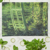 Witte waterlionen van Claude Monet,  kunst Theedoek (Gevouwen)