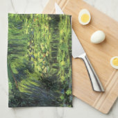 Witte waterlionen van Claude Monet,  kunst Theedoek (Quarter Fold)