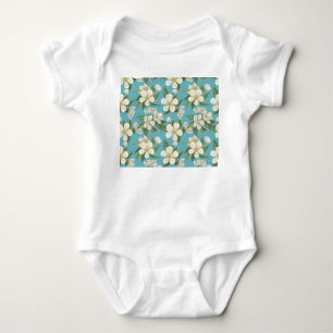Witte Waterverf bloeit groene bladeren Romper