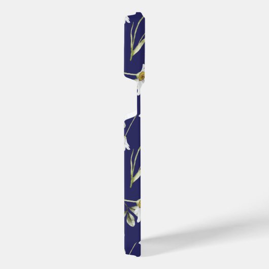 Witte Waterverf bloemen iPhone Hoesje (Rechterkant)