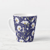 Witte Waterverf bloemen Latte Mok (Linkerhoek)