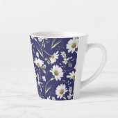 Witte Waterverf bloemen Latte Mok (Rechts)