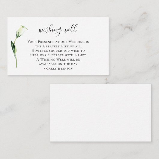 Witte Waterverf bloemenbruiloft die goed wenst Informatiekaartje (Voorkant / Achterkant)
