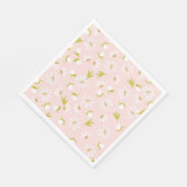 Witte Waterverf Dagen op roze Servet (Hoek)