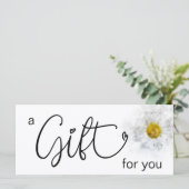 *~* Witte Waterverf Madeliefje Hart Minimalistisch (Staand voorkant)