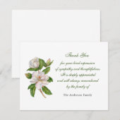 Witte waterverf Magnoliebloem Bedankkaart (Voorkant / Achterkant)