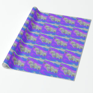 Witte waterverf Orchid paars Breeze Cadeaupapier