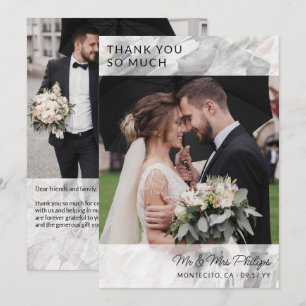 Witte waterverf textuur overlay trouwfoto bedankkaart