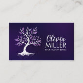 Witte Waterverf - Violet Leaves Visitekaartje (Voorkant)