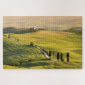 Witte weg in een Toscaans landschap bij zonsopgang Legpuzzel (Horizontaal)
