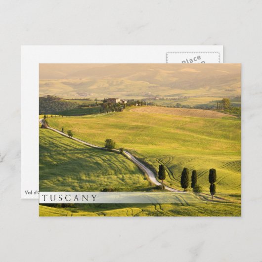 Witte weg in het briefkaart van de Toscaanse lands (Voorkant / Achterkant)