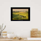 Witte weg in Toscaanse landschap, zwart poster afd (Keuken)