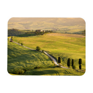 Witte weg in Toscane, landschapsrechthoekige magne Magneet