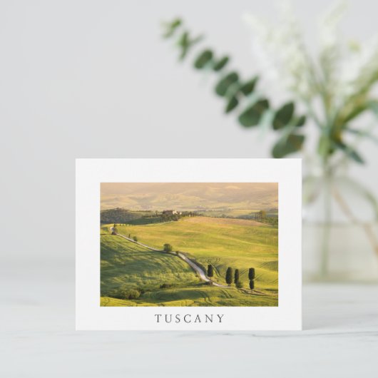 Witte weg in Toscane, landschapswit briefkaart (Staand voorkant)