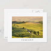 Witte weg in Toscane, landschapswit briefkaart (Voorkant / Achterkant)