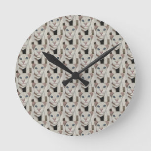 Witte welp wandklok, 20,3 cm ronde acryl klok