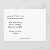 witte wervelingen op zwart Save The Date Aankondigingskaart (Achterkant)