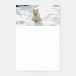 Witte Westie-hond in sneeuwnotities Post-it® Notes