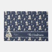 Witte Westie Kerstmis Deurmat (Voorkant)
