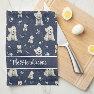 Witte Westie Kerstmis Theedoek