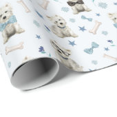 Witte Westie met Accessoires Whimsical Cadeaupapier (Rol Hoek)