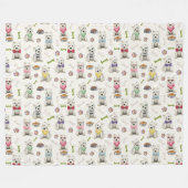 Witte Westies met Accessoires Whimsical Fleece Deken (Voorkant (Horizontaal))