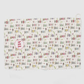 Witte Westies met Accessoires Whimsical Monogram Golfhanddoek (Horizontaal)