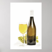 Witte wijn en druiven poster (Voorkant)