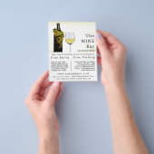 Witte wijn en druiven, wijnstang/wijnmoer Adverter Flyer (Hand)