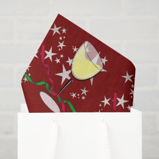 Witte Wijn Kerstmis Tissuepapier (Cadeauzakje)