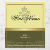 Witte wijn label met druiven wijn etiket (Enkel label)