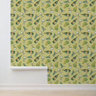 Witte wijn patroon behang