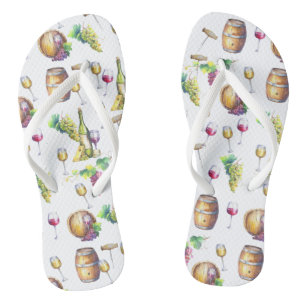 Witte wijn rode wijngaard wijnproeverij teenslippers