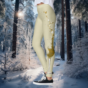 Witte wijn spatten viering bruiloft leggings