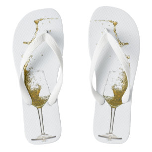 Witte Wijn Splash Glas Trouwwijn Proeverij Teenslippers
