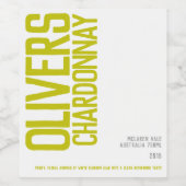 Witte wijnboutique groene tekst aangepaste wijneti wijn etiket (Enkel label)