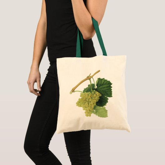 Witte wijndruiven op de wijnstok, voedingsvruchte tote bag (Voorkant (product))